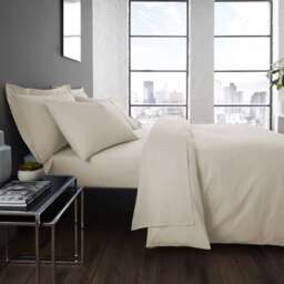 Serene Plain Dye Fitted Bed Sheet Natural