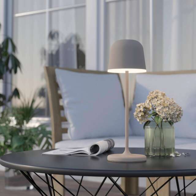 EGLO Mannera Steel Portable Outdoor/IndoorTable Lamp, Sandy