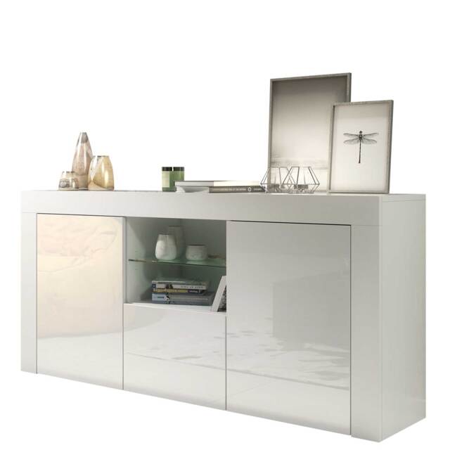 TV Unit TV Stand White High Gloss Media Console Sideboard Storage Cabinet 145cm