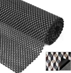 SOL 1pk Non-Slip Matting Roll – 150cm x 30cm Cut to Size – Anti-Slip Black