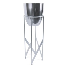 55cm Silver Planter with Matching Stand Silver