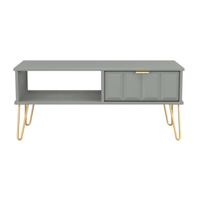 Metro 1 Drawer Coffee Table in Dusk Grey (Ready Assembled) Grey Dusk Grey