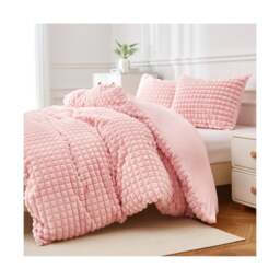 Ezysleep Super Soft Luxury Faux Fur Box Duvet Cover Plush Winter Bedding Pink Pink