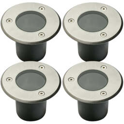 CGC Lighting Nola Round Small Stainless Steel Effect Inground Deck Light Silver Stainless steel effect Height: 10 cm, Width: 10 cm, Cut Out: 8.5 cm
