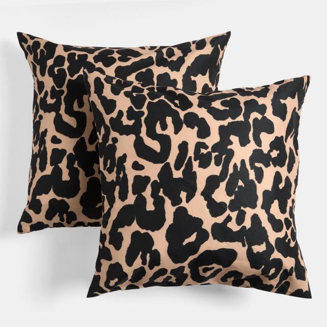 OHS 2 x Animal Print Garden Cushion Covers Outdoor Water Resistant
