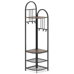 COSTWAY 4-Tier Coat Rack 180cm Tall Entryway Organizer Brown Brown One Size