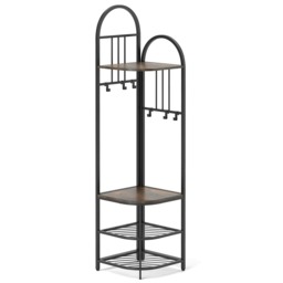 COSTWAY 4-Tier Coat Rack 180cm Tall Entryway Organizer Brown Brown One Size