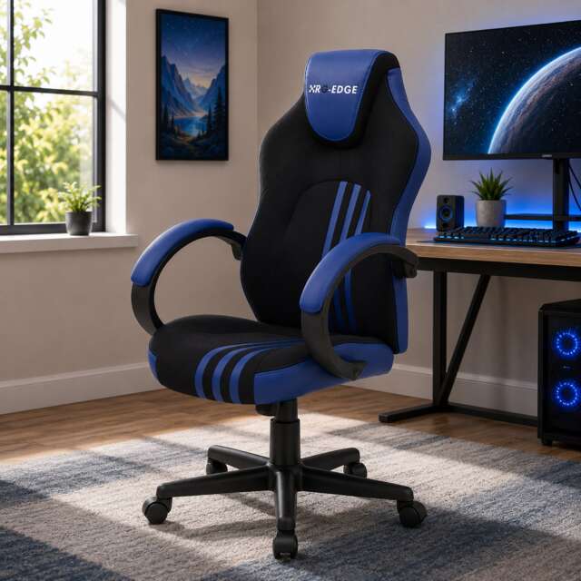 RG-EDGE Gaming Office Chair High Back, Armrests & Adjustable Height - Blue