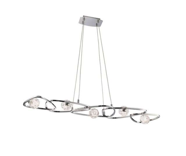 Lux Ceiling Pendant 5 Light G9 Line, Polished Chrome