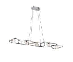 Lux Ceiling Pendant 5 Light G9 Line, Polished Chrome