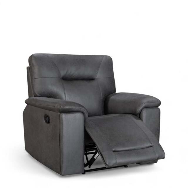 Faux Leather Grey Manual Recliner Chair MURCIA