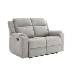 Orka 2 Seater Manual Recliner Chenille Fabric Sofa Grey Two Seater