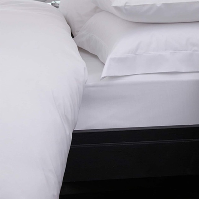 Sestina 100% Cotton Luxury Percale White Fitted Sheet - 4ft Bed - 122 x 190cm