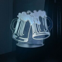 Two Pints of Beer Acrylic Sign with LED Light Base