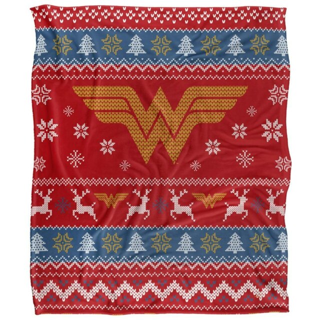 Wonder Woman Christmas Fair Isle Blanket - Multicoloured - One Size