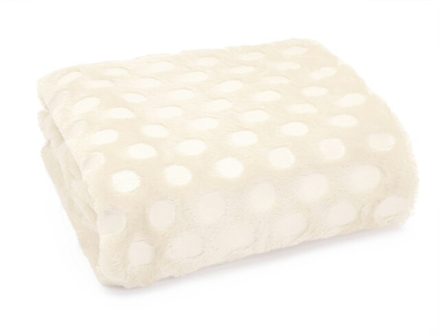 Velosso Cosmo Circles Faux Fur Throw - 127cm x 152cm Cream