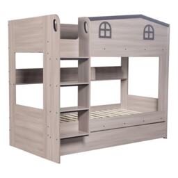 Hector Bunk Bed & Trundle Set - L113 x W169 x H198 cm - Ash Grey