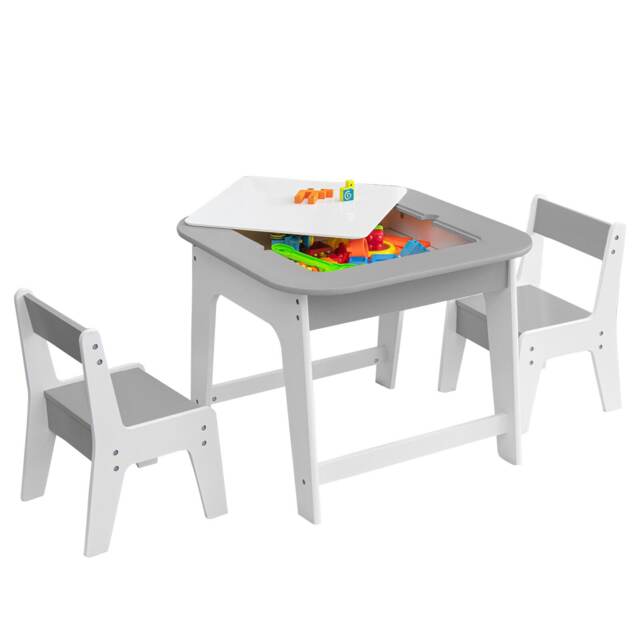 COSTWAY 2 in 1 Children Activity Table and Chair Set Grey