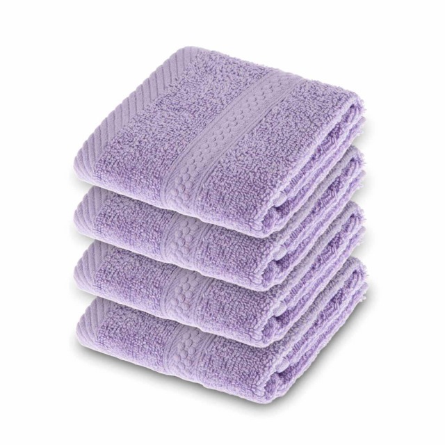 Homescapes Turkish Cotton Lilac Face Cloth - Set of 4