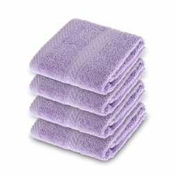 Homescapes Turkish Cotton Lilac Face Cloth - Set of 4