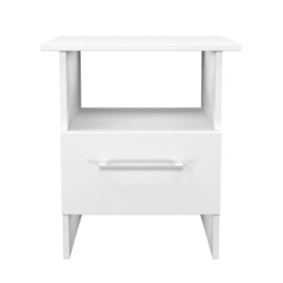 Gloucester Bottom Drawer Lamp Table in White Matt & White (Ready Assembled) White White Matt & White