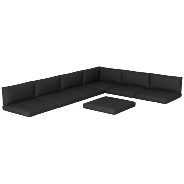 Outsunny Replacement Cushions for Outdoor Furniture Garden Seat Cushion Pad Black Black Seat cushion: 65L x 65W x 8D cm Back cushion: 65L x 30W x 8H cm 1