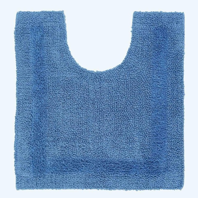 Homescapes Luxury Reversible Cotton Pedestal Mat - Cobalt Blue Cobalt Blue
