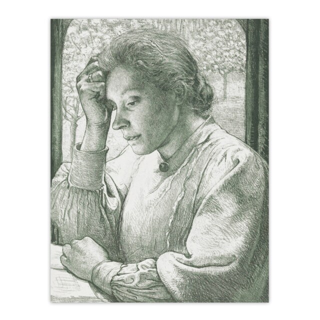 Pencil Portrait of Henriette Holst Huge Wall Art Print 18X24 In