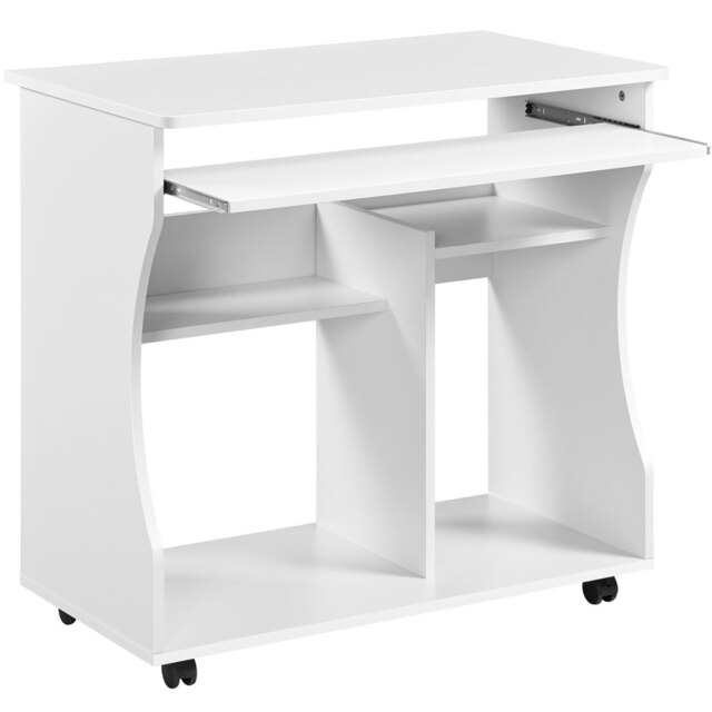 Yaheetech Space-saving Computer Desk Wheels White