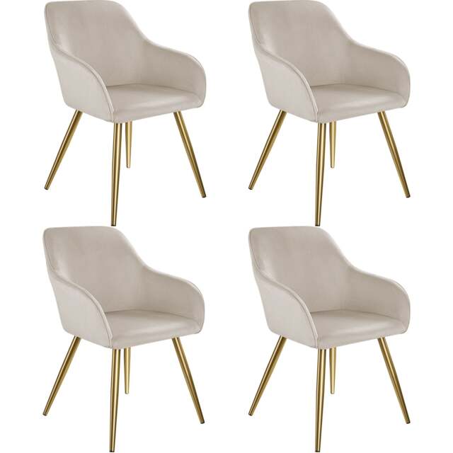 Chair Marilyn with Velvet Cover, Gold Steel Legs and Plush Padding Grey taupe/gold One Size 4