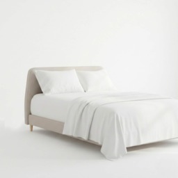 Soft Plain Brushed Cotton Fitted Flat Sheet Matching Pillowcases Set White Double