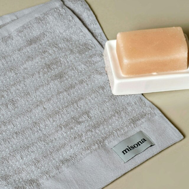 Organic Cotton Ribbed Face Cloths Pack of 2 - Duckegg Blue