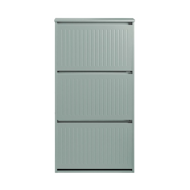 SoBuy 3 Flip-Door Shoe Cabinet, Light Grey, 24.0x10.2x47.2 inches, 24.6 kg - FSR165-H-HG