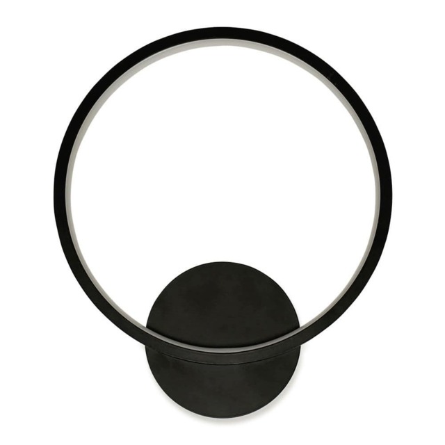 ValueLights Infinity Black Circle Integrated LED Wall Light Black