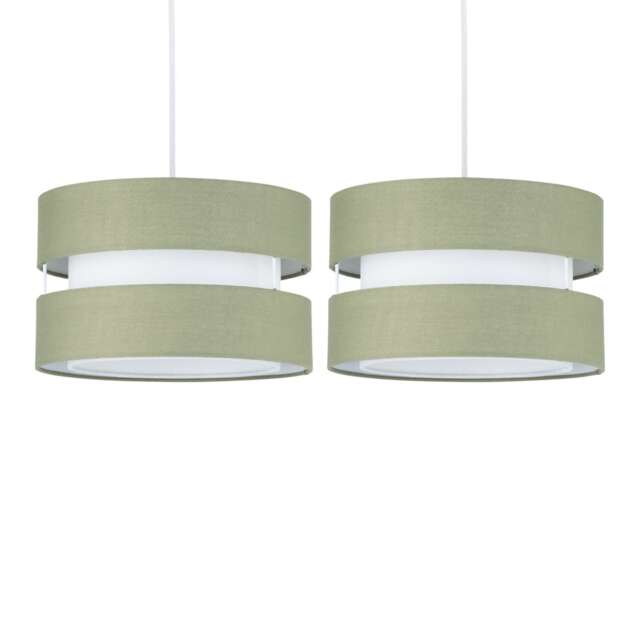 Set of 2 Benni - Sage Green 26cm Pendant Shades Green Medium 2