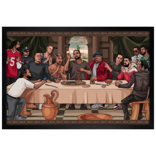 Black Wooden Framed The Last Supper of Hip Hop Maxi Poster Multi