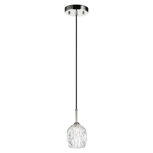 Rubin 1 Light Ceiling Mini Pendant Polished Nickel, G9