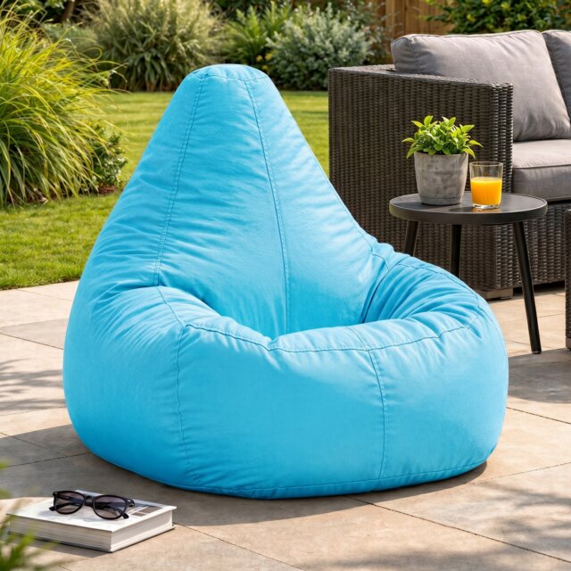 Icon Dalton High Back Adult Gaming Indoor Outdoor Bean Bag Chair, Aqua