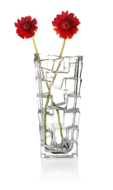 Crystal Look Heavy Glass Bouquet Flower Vase Holder Home Table Elegant Decor Clear Watford