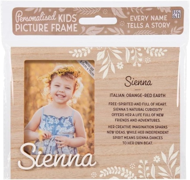 History & Heraldry Pre-Personalised Kids Wooden Picture Frame - Sienna