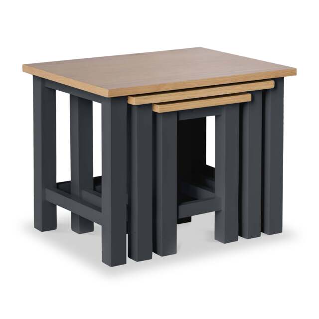 Farro Charcoal Nest of 3 Tables - Fully Assembled - By Roseland Furniture