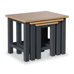 Farro Charcoal Nest of 3 Tables - Fully Assembled - By Roseland Furniture