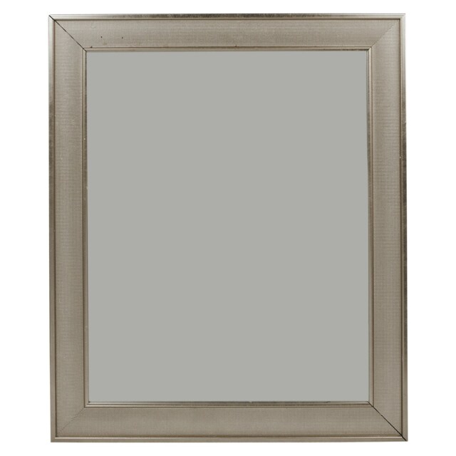 URBNLIVING Wall Mounted Wooden Framed Mirror Silver 1
