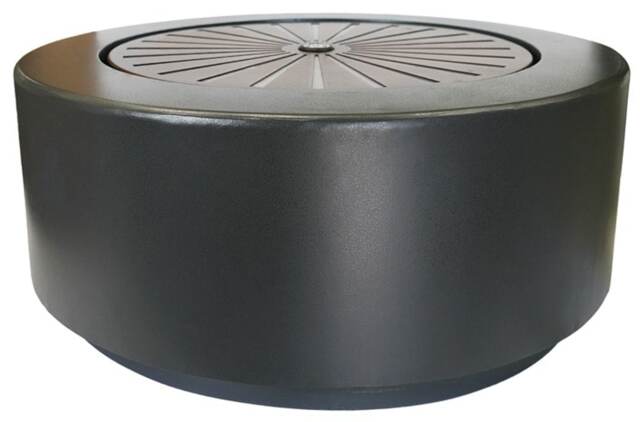Solis Large Water Feature with Light Display - Metal - L70 x W70 x H30 cm - Charcoal/Aged Copper