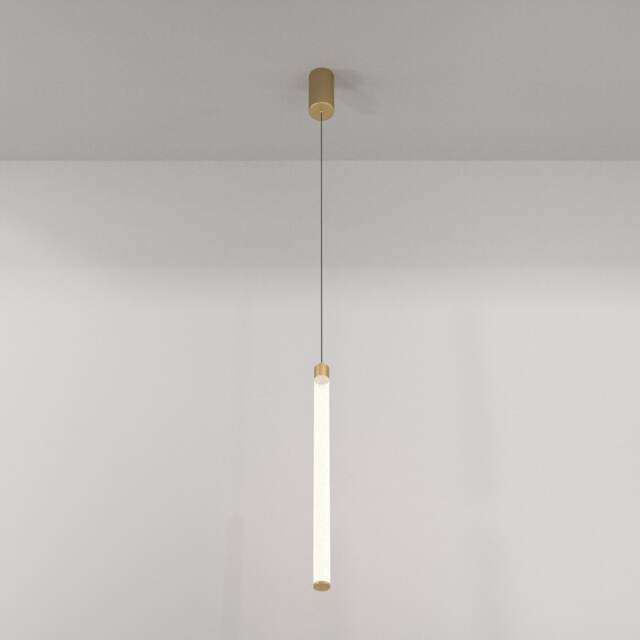 Maytoni Ray Slim Pendant Ceiling Light Gold, 95.9cm, Integrated LED 3000K