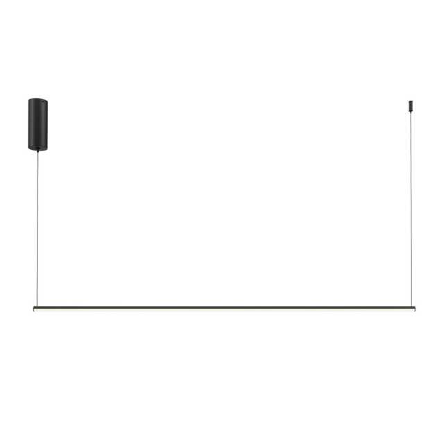 Halo Modern 120cm Bar Pendant Ceiling Light Black 800lm White Shade