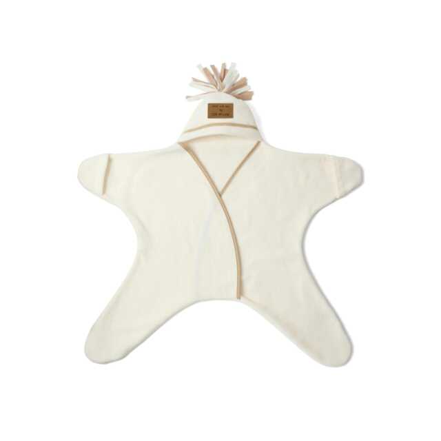 Clair de Lune Star Fleece Wrap Blanket 0-6 Months - Cream