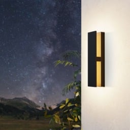 EGLO Costorio LED Outdoor Wall Light Black and Brown White