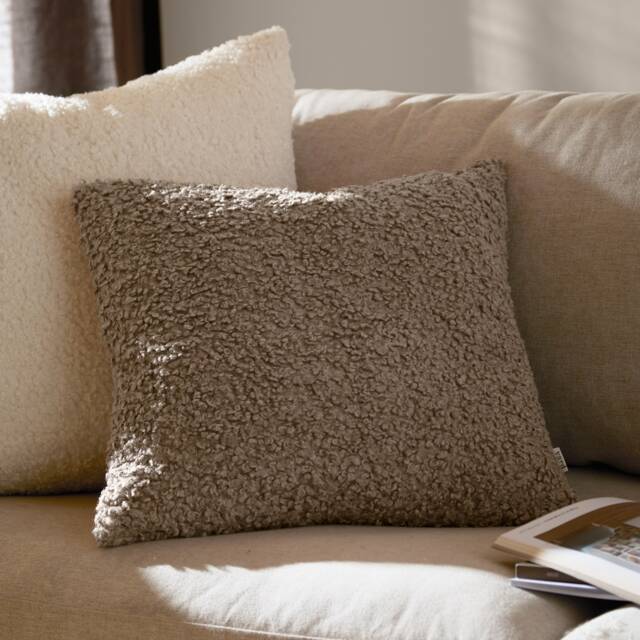 Yard Cabu Chunky Boucle Cushion Grey Taupe 45 x 45cm 1