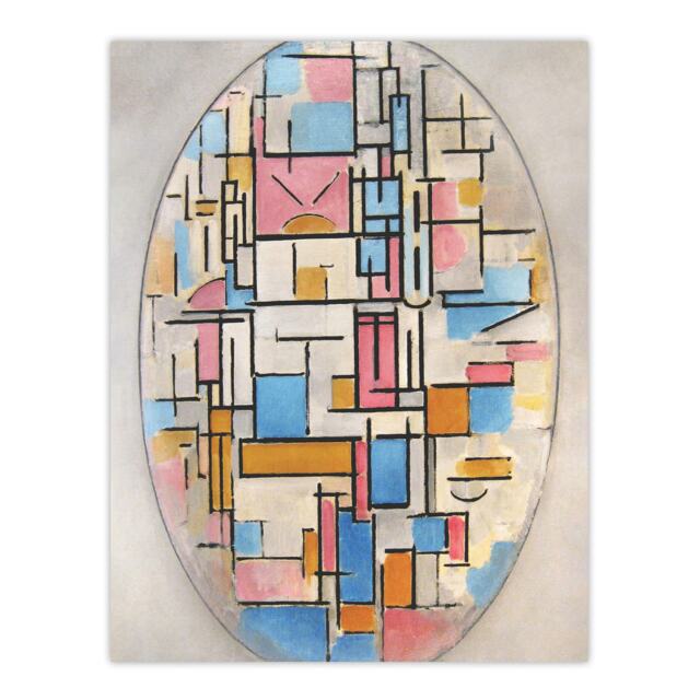 "Composition in Oval with Color Planes Mondrian Huge Wall Art Poster Print 24X32"""